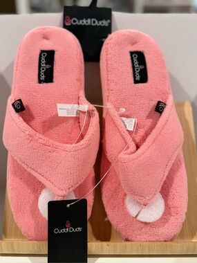 Cuddl Duds Pink Plush Slippers